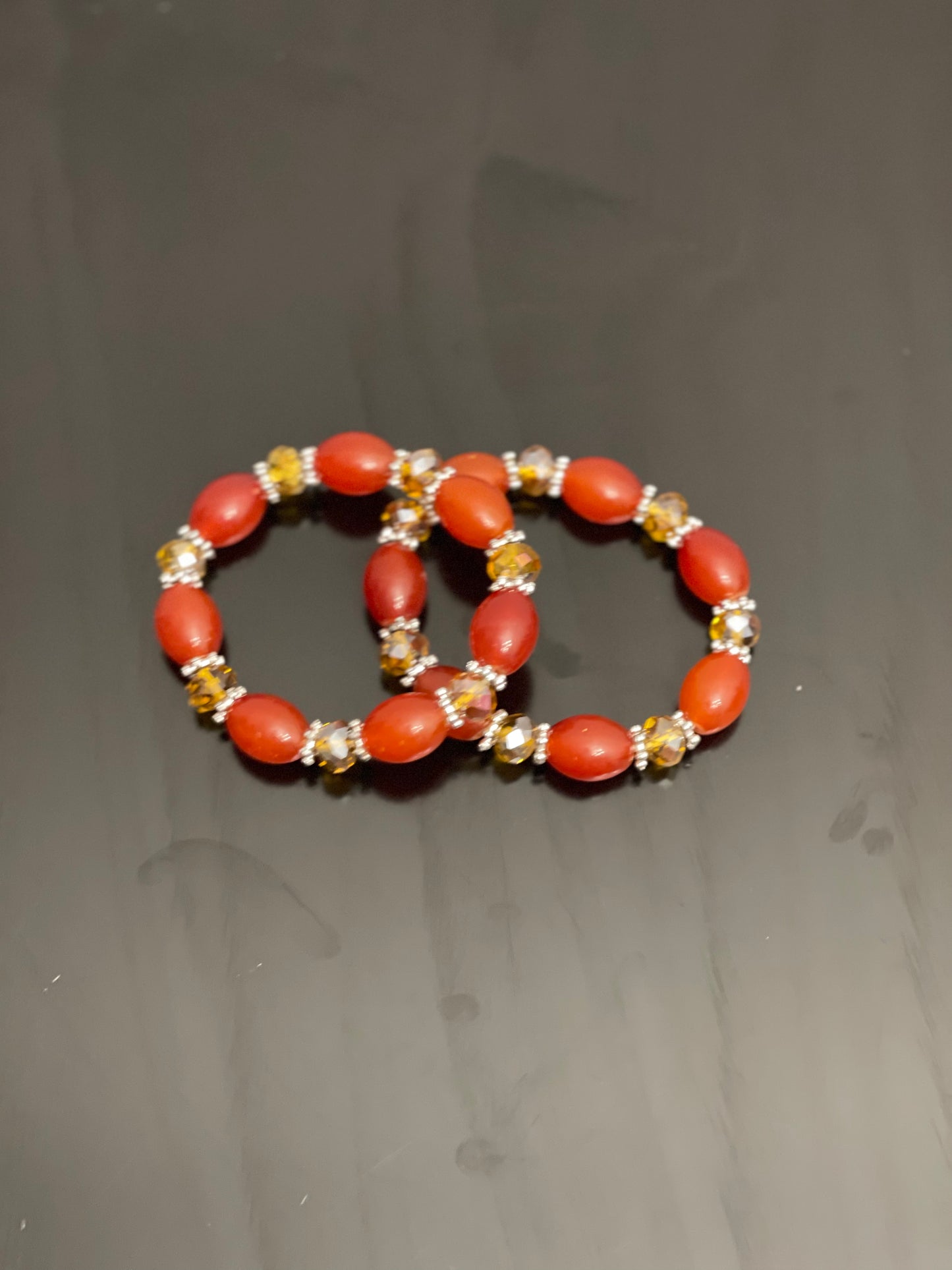 Orange beaded bracelet