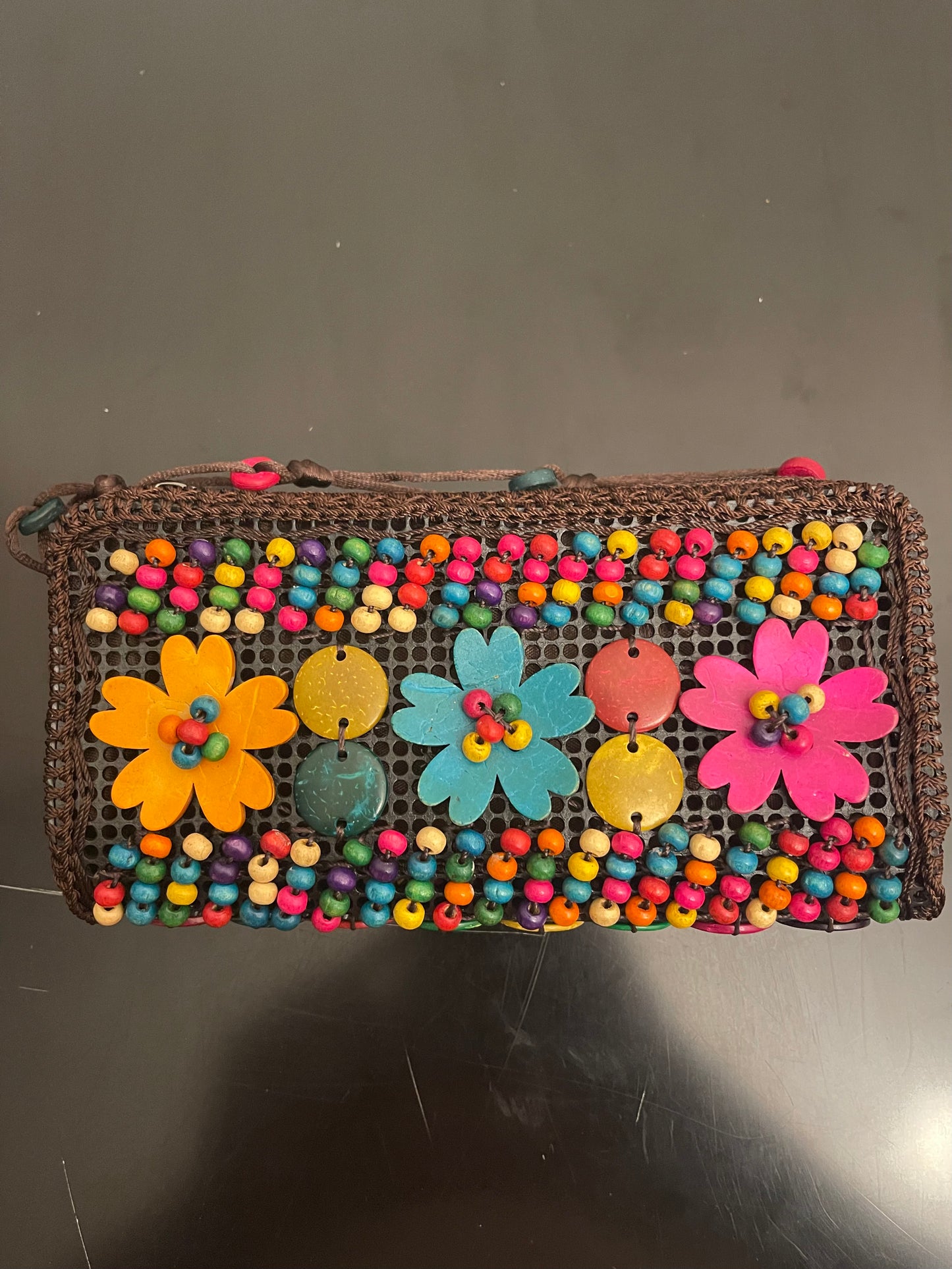 Multi-color coconut shell small purse