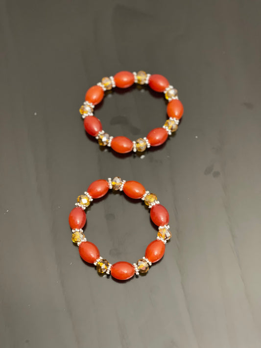 Orange beaded bracelet