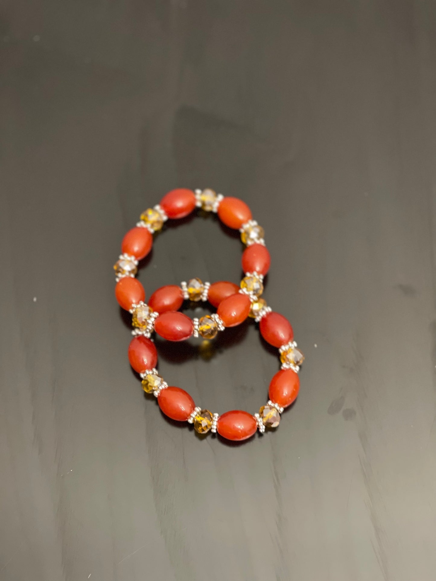 Orange beaded bracelet