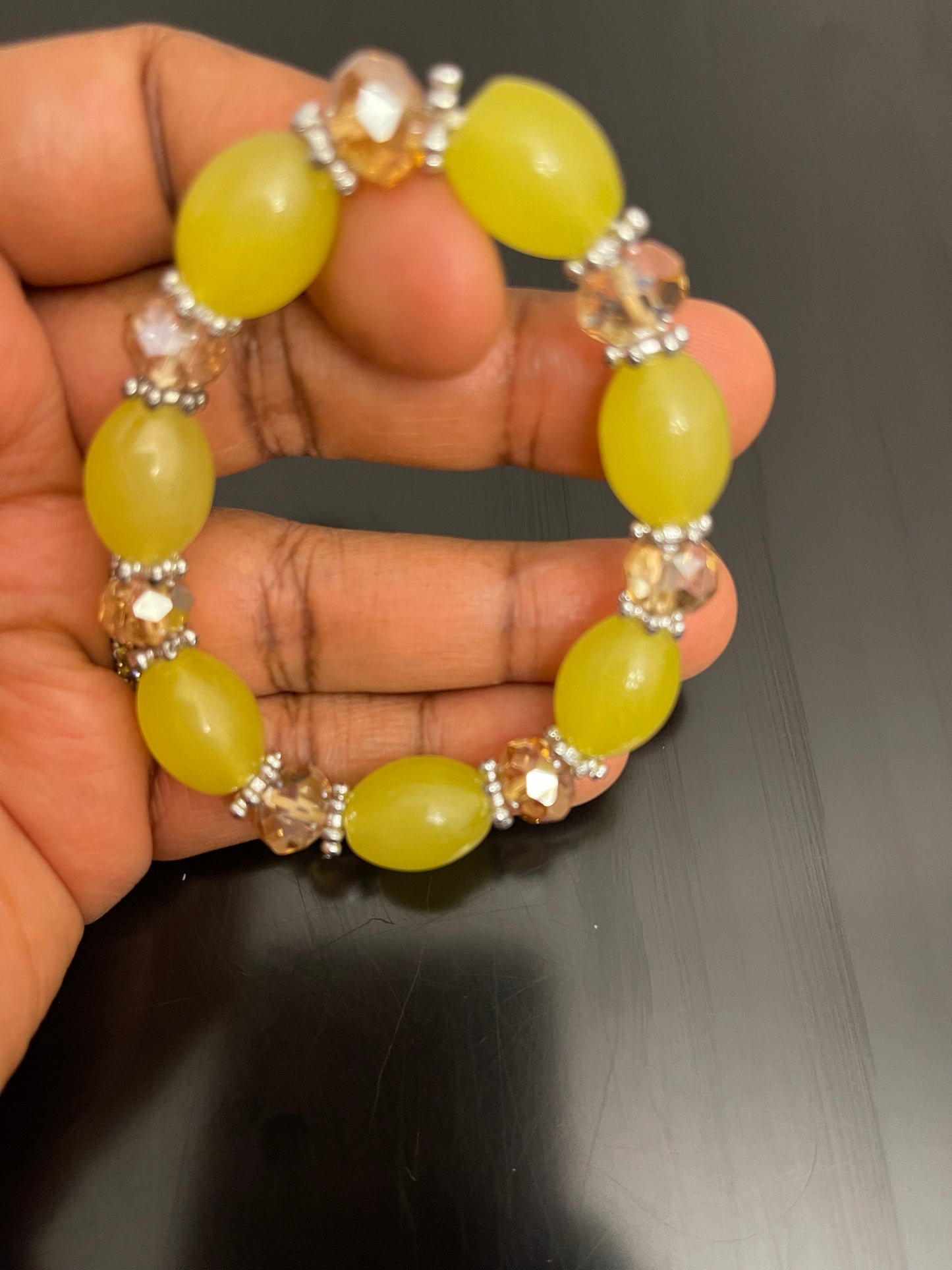 Green beaded bracelet