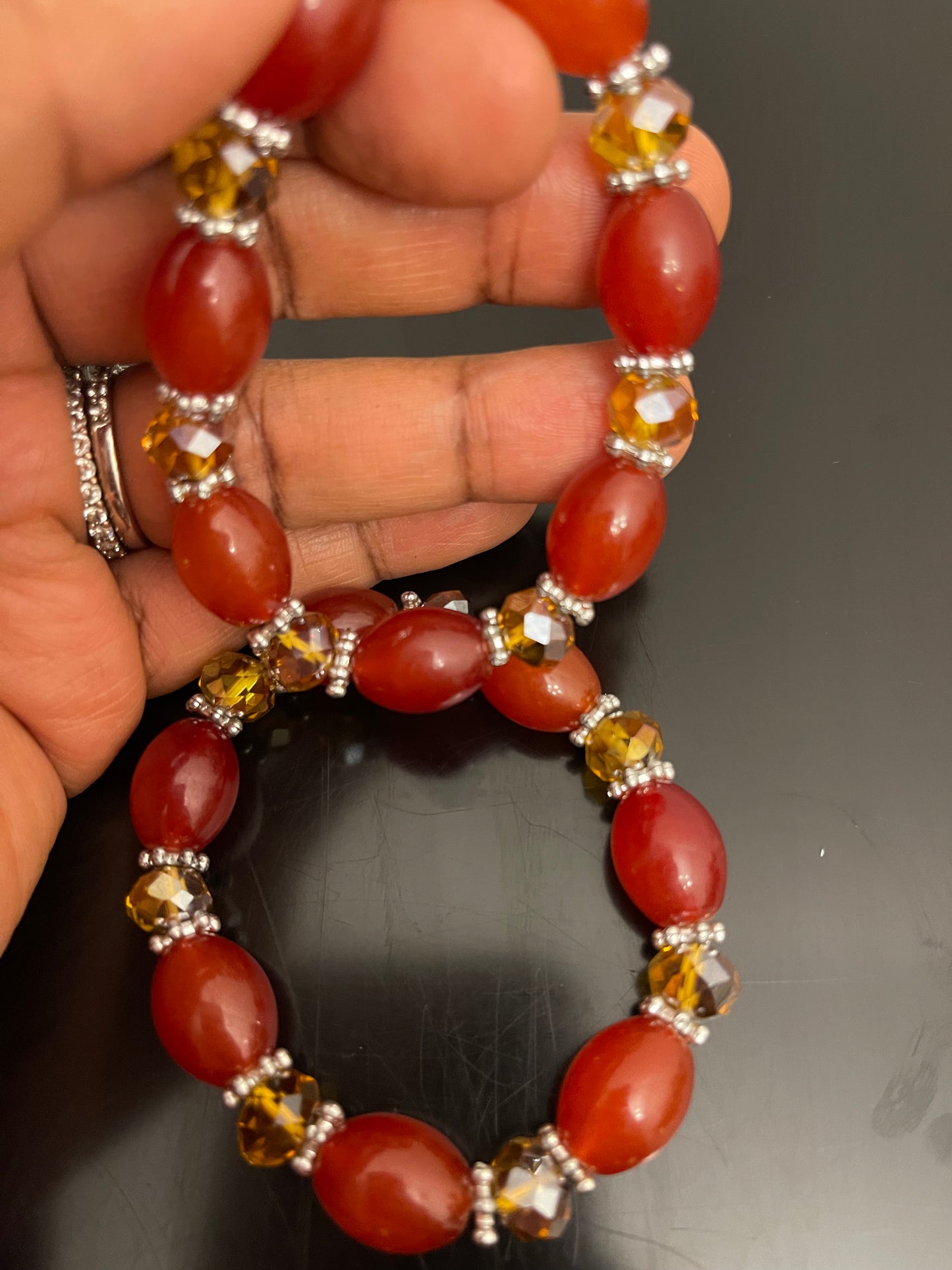 Orange beaded bracelet