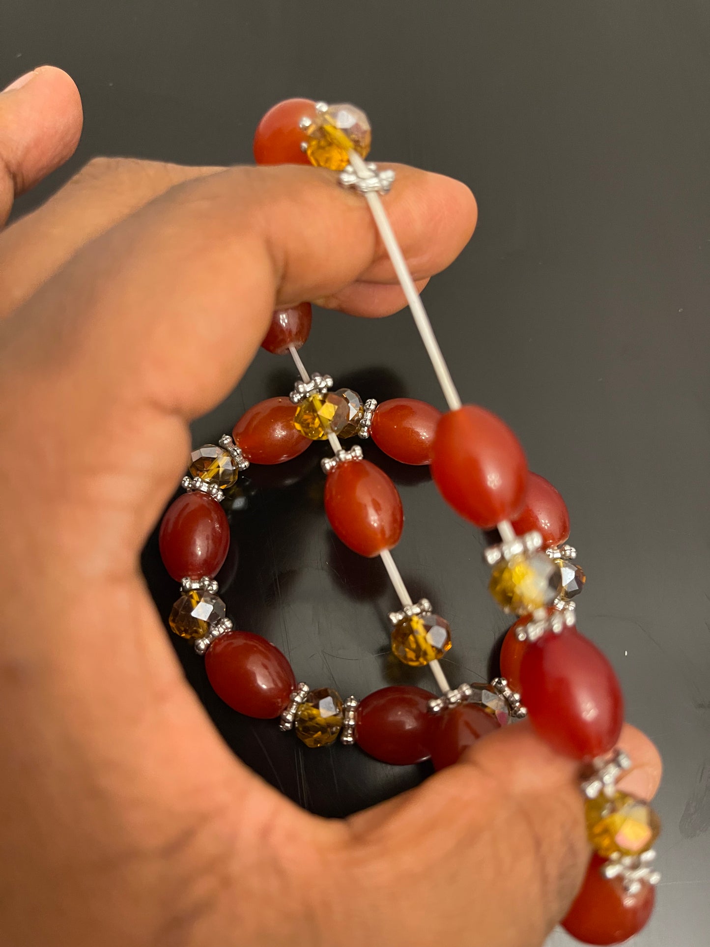 Orange beaded bracelet